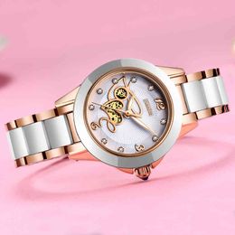 Relogio Feminino SUNKTA Women Watches Waterproof Top Brand Luxury Watch Women With Ceramics Metal Strap Relojes Para Mujer 210517