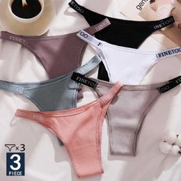 3PCS/Set Cotton Panties Briefs Women Underpants Female Sexy Panties Thong Women's Pantys Underwear Solid Colour Intimate Lingerie Y0823