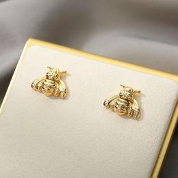 Cute Piercing Mini Bee Ear Cuff Stud Earrings for Women Fashion Jewellery Diameter Gift to Girlfriend