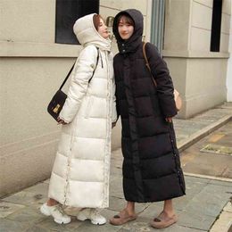 Down Cotton Clothing Women Winter Korean X-Long To Ankle Bf Loose Outwear Parkas Coat 210916