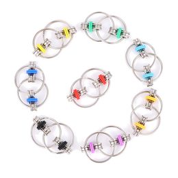 Bike Chain Toy Key Ring Fidget Spinner Hand Metal Finger Bicycle Buckle Toys Reduce Decompression Relief Anxiety Anti Stress For Kids Adult 8 Colours