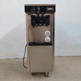 High Power Soft Ice Cream Making Machine 3 Flavors Vertical For Dessert Shop Ice Cream Vending Machine