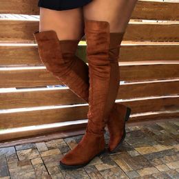 Women's Retro Riding Winter Warm Over Knee Thigh High Boots Shoes Size 34-39 New 
