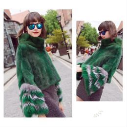 Women's Fur & Faux CHEWIES Women Winter Natural Mink Coat Poncho Genuine Shawl Jacket Seleeves Arrival Factory Outlet