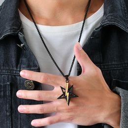 Pendant Necklaces Vintage Church Of Satan Sigil Anton LaVey For Men, Rock Punk Male Collar Jewelry, Free Stainless Steel Chain 24"