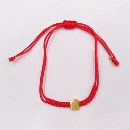 Rote Kordel und goldenes Sweet Dolls Xxs Bären-Armband, authentische Armbänder aus 925er Sterlingsilber, passend für europäische Bären-Schmuckstile, Geschenk, Andy Jewel 414831000