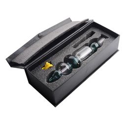 Black Mini Glass Bulid A Bong Nectar titanium Kit Green Glass Hookahs Shisha Smoking Water Pipes For Tobacco Glass Oil Burner Pipe