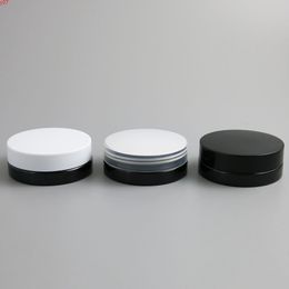 30pcs Empty Black Plastic Sample Container with clear white black Lid screw cap Cosmetic cream serum Jar case can 30g 30ml 1ozgood qtys