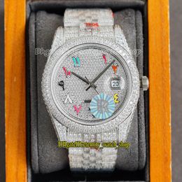 eternity Watches RFF Latest products 126334 126331 126300 Rainbow Arab Diamonds Dial 2836 Automatic Iced Out Full Mens Watch 904L Steel Diamond Case Abd Bracelet