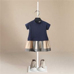 Baby Dresses for Girls Summer Short Sleeve Party Princess Dress Collar Doll Dress Girls Baby Clothing Q0716