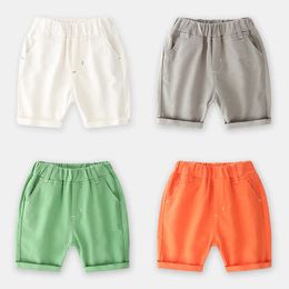 Solid Colours Kids Casual Trousers Girls Clothes Children Beach Pants for Baby Boys Shorts 90~150cm Summer Candy White 210529