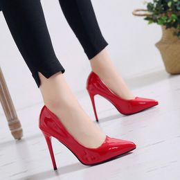 10.5CM Women Pumps High Heels Shoes Woman Stiletto Pointed Toe Female Sexy Party Shoes Office Lady Wedding Party Plus Size 35-44 Y0406