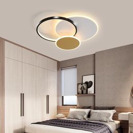 Ceiling Lights Modern Round Acrylic Lamp Golden Lustre Bedroom Chandelier Panel Light Decoration Fixtures For Living Room Kitchen Study