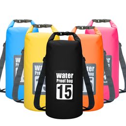 15L Waterproof Water Resistant Dry Bag Sack Storage Pack Pouch Swimming Kayaking Canoeing River Trekking Fishing Double Straps