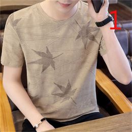 Short-sleeved T-shirt male personality full of hip-hop trend printing short sleeve 210420