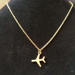 Tiny Aeroplane Pendant Necklace alloy gold silver Aircraft Chain Layered Necklaces For Women Dainty Plane Jewellery gifts