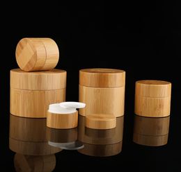 Bamboo Cosmetic Cream Jars Round Bottles with White inner PP Jar and Cover Used for Face Hand Body 15g to 100g