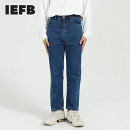 IEFB Men's Wear Vintage Blue Jeans Streetwear Classic Korean Trend Casual Ankle Length Denim Pants For Male 9Y7111 210524