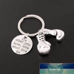 New Metal Boxing Gloves Keychain Letter Do What You Love Sports Key Ring For Women Men Boxer Movement Jewelry Factory price expert design Quality Latest Style