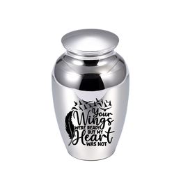 Seagull cremation urn keepsake pendant five Colours Aluminium alloy ashes jar to commemorate human or pet-Your wings were ready but my heart was not