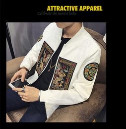 Spring Men Bomber Jacket Fashion Chinese long Pao Jackets Slim Fit Casual Coats Windbreaker M-5XL