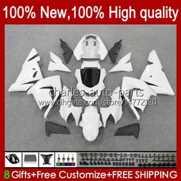 Motorcycle Fairings For KAWASAKI NINJA ZX1000 ZX 1000 CC ZX 10 R ZX-10R 04-05 Bodywork 9No.47 ZX1000C ZX10R 04 05 ZX1000CC 1000CC ZX 10R 2004 2005 Bodys kit matte white