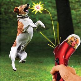 Creative Dog Food Treat Launcher Pet Snack Mini Feeder Catapult Interactive Toys Jump Training Tools