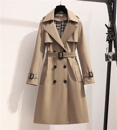Solto longo elegante cinto jaquetas duplo breasted casaco casual moda primavera inverno trench coats inglaterra feminino blusão 1nqj4