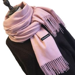 Fashion Women Solid Color Cashmere Scarves With Tassel Lady Winter Autumn Long Scarf Thinker Warm Female Shawl
