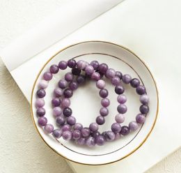 2021 8mm 10mm Amethyst Beads Bracelet Elastic Gemstone Bracelet Gifts