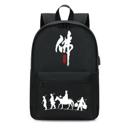 New Fashion Women's Men's Backpack Female Male Anti Theft Laptop Backpacks Chinese Style Travel Bags USB Charger Mochila