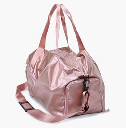 2019 Waterproof Luggage Shoulder Bag Sports Double Zipper Travel Duffle Bag For Women Nylon Training Bag Men Gym Bags With Shoe Y0721