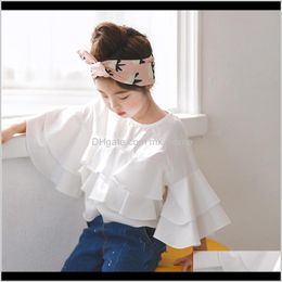 Clothing Baby Maternity Drop Delivery 2021 Spring Cotton Ruffles White Teenage Kids Girls Blouses Shirts Baby Clothes School Autumn Summer Ch