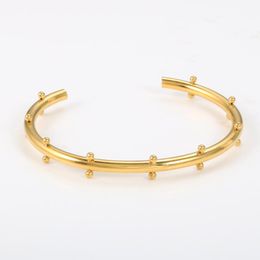 Stainless Steel Gold Color Multi Small Ball BCuff Bangle Bracelets For Women Men Bracelet Set Fashion Jewelry Gifts