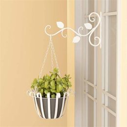 Planters & Pots Metal Plant Flowerpot Basket Hanger Wall Hanging Hook For Garden Balcony Decor Self-adhesive Tools