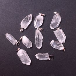 Irregular Natural Stone White Crystal Pendant Necklaces For Women Men Fashion Decor Jewellery With Link Chain