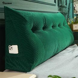 VESCOVO Big Long Reading Pillow Backrest Cushion Large Sofa Waist Tatami Bed Headrest 211203