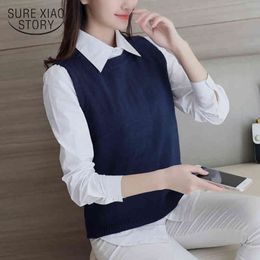 Fashion Sleeveless Pullover Knit Top Loose Casual Knitted Vest Autumn Winter Women Sweater Vests 11933 210415