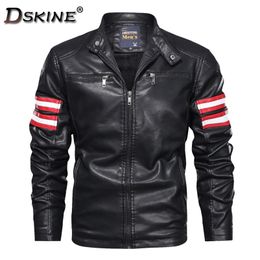 Men's Pilot Leather Jacket Autumn and Winter Men Fleece Keep Warm Fashion Casual Water Proof Pu Biker Vintage Coat Male 211111