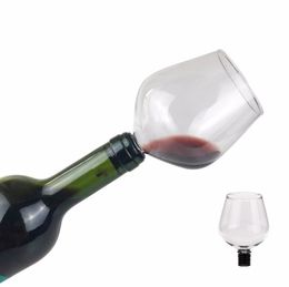 Creative Red Wine Stopper Lead-free Champagne Glass With Wine Bottle Portable Kitchen Tool 500ML household Creative wine glass RRD6783