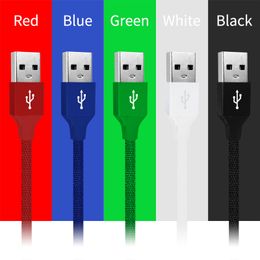 Cell Phone Cables For S21 S10 S8 S9 NOTE 10 9 25CM/1M/2M/3M 1FT 3FT 6FT 10FT Housing Braided Micro USB High Speed Sync Fast Charging Data Line