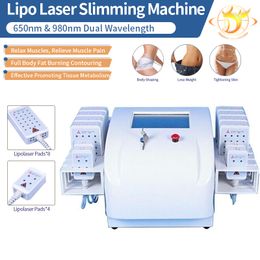 lipo laser Slimming Machine Professional Dual wavelength Diode LipoLaser 650nm 635nm 10 4 dioes Pads 012