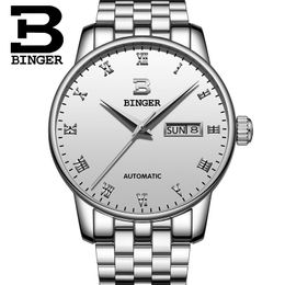 Switzerland Automatic Mechanical Men Watches BINGER Watch Sapphire Clock Waterproof Relogio Masculino 2021 Wristwatches