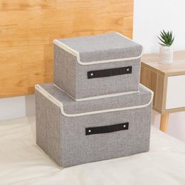 Japanese Style Storage Box Folding Moisture And Dust Proof Of Cotton Linen Fabric Underwear Sock Bags