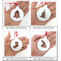 Sublimation Christmas Decorations Hollow-out Pendants Blanks White DIY Creative Gift Heat Transfer Printing Ornament T2I53147