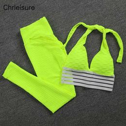 CHRLEISURE Tracksuit Women Sexy 2 Piece Sets Outfits Gym Sports High Waist Set Push Up Sexy Running Fitness Solid Colour Set Y0625