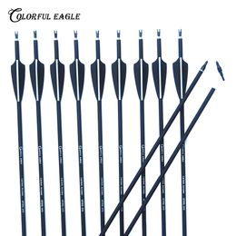 28/30/31 Inch 500 spine Archery Carbon Arrows Replaceable ArrowHead Tips for Compound Bows Recurve Bow Hunting & Practise