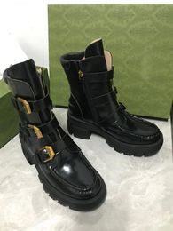 Lace up Cheshire style designer women's boots fashion rubber thick sole 4 barrel height 15 Cm warm outdoor snow mountain women shoebox 35-41