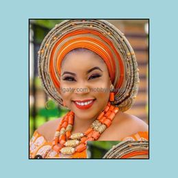 Earrings & Necklace Jewellery Sets Elegant Women Coral Beads Set Nigerian Wedding African Bride Gift Party Cnr070 Drop Delivery 2021 90Atr