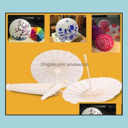 Umbrellas Household Sundries Home & Garden White Paper Parasols Diy Painting Chinese Craft Umbrella Bridal Wedding Parasol 5 Sizes Available